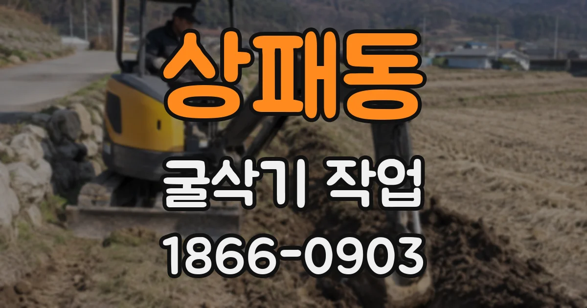 상패동 굴삭기 작업