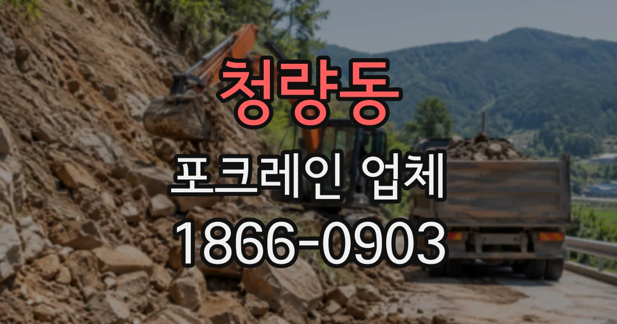 청량동 포크레인업체