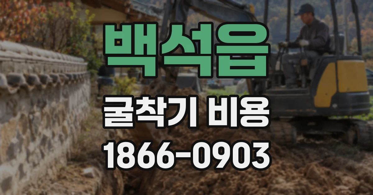 백석읍 굴착기 비용