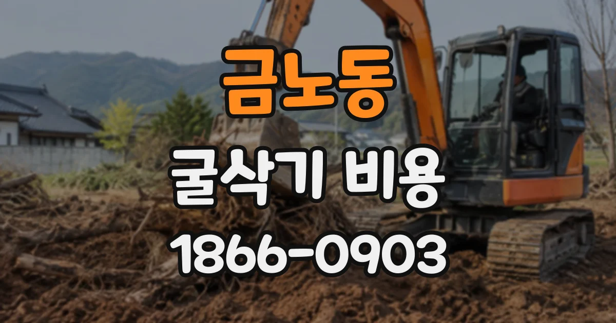 금노동 굴삭기비용