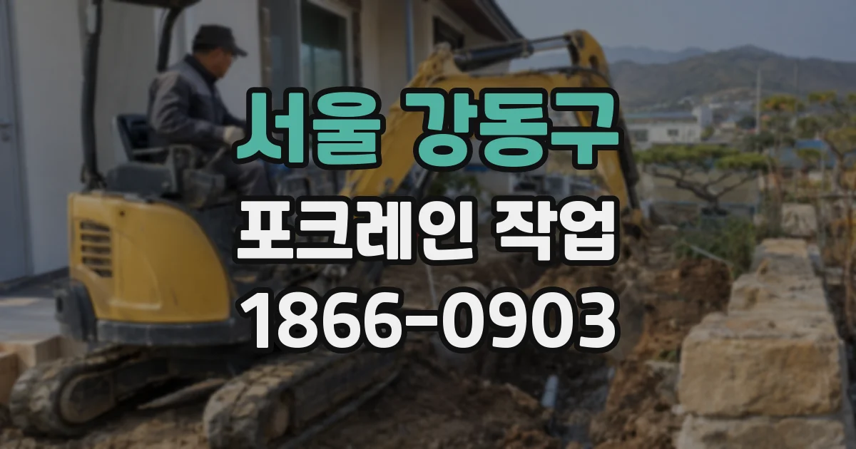 서울 강동구 포크레인 작업