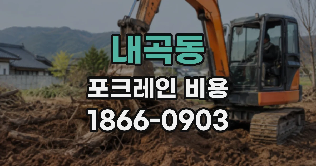 내곡동 포크레인비용