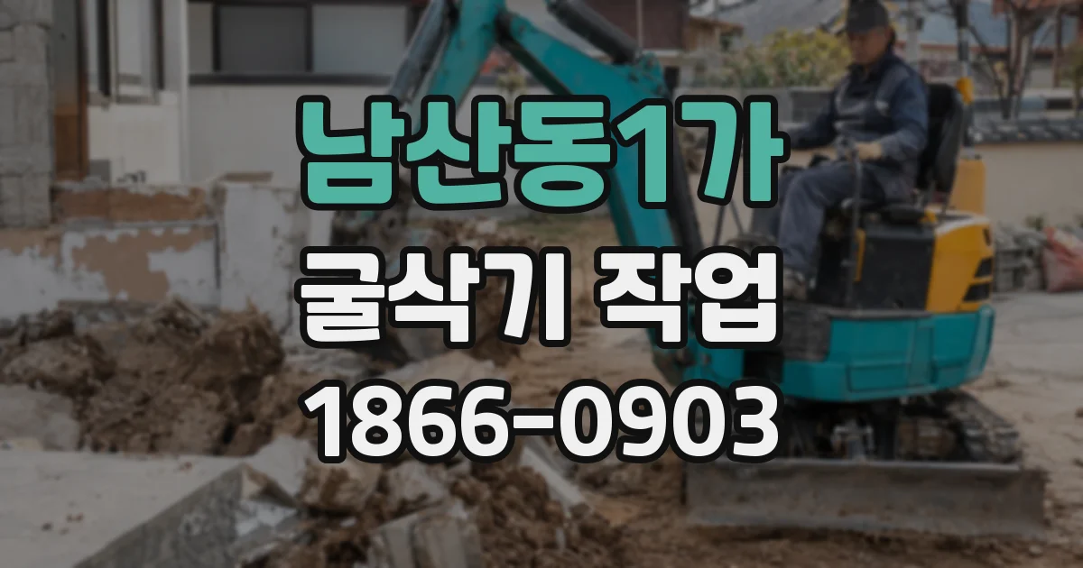 남산동1가 굴삭기 작업