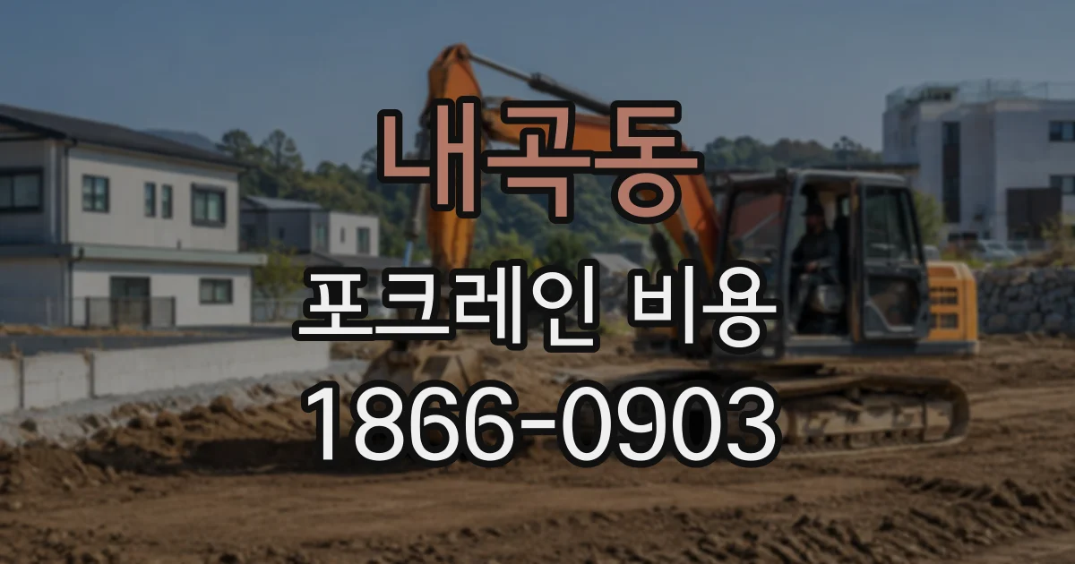 내곡동 포크레인비용