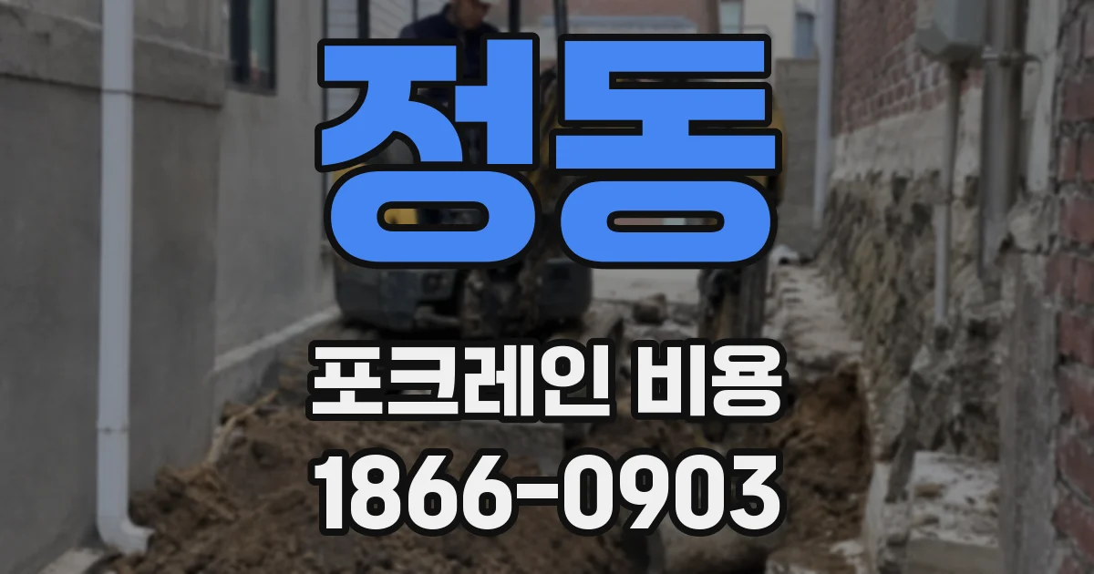 정동 포크레인 비용