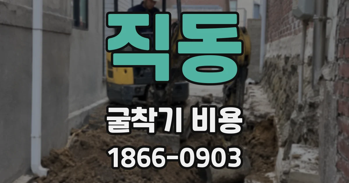 직동 굴착기 비용