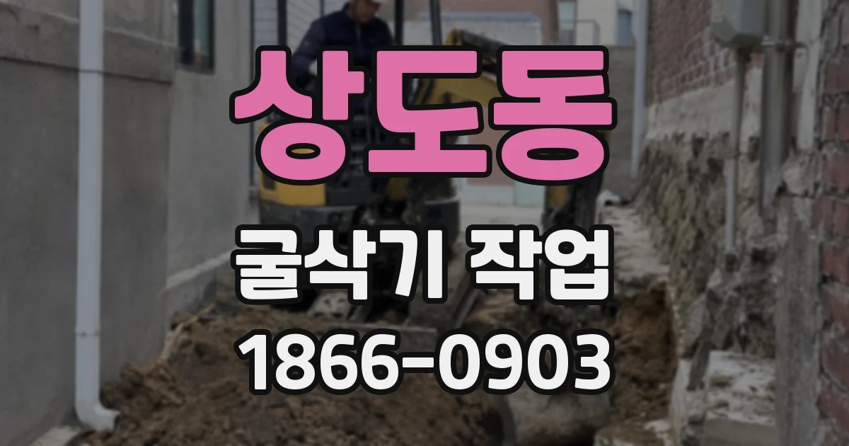 상도동 굴삭기 작업