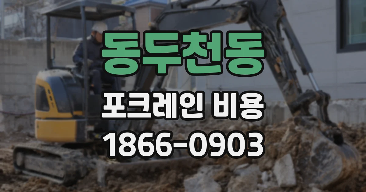 동두천동 포크레인 비용