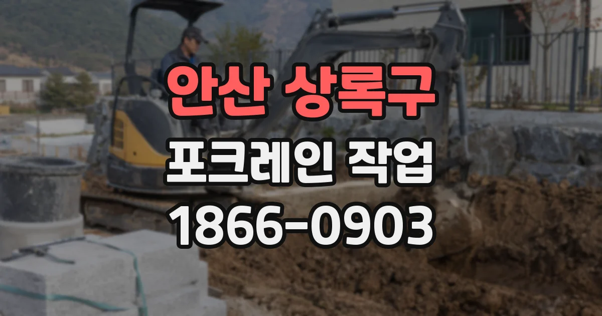 안산 상록구 포크레인 작업