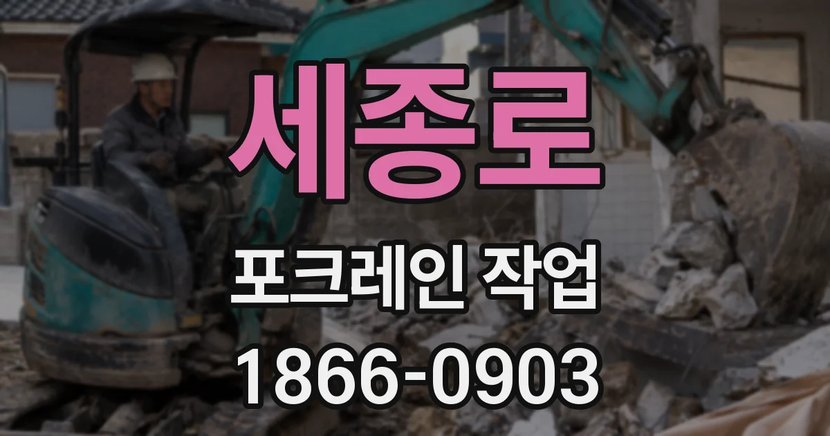 세종로 포크레인 작업