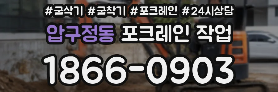 압구정동 포크레인 작업