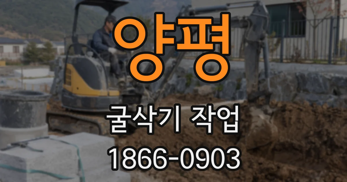 양평 굴삭기 작업
