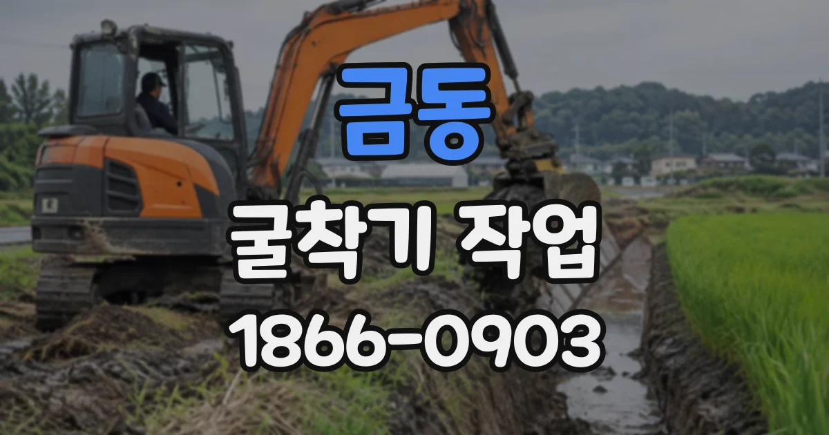 금동 굴착기작업