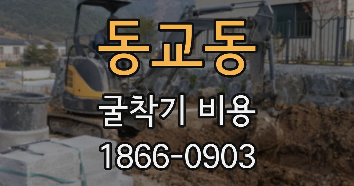 동교동 굴착기 비용