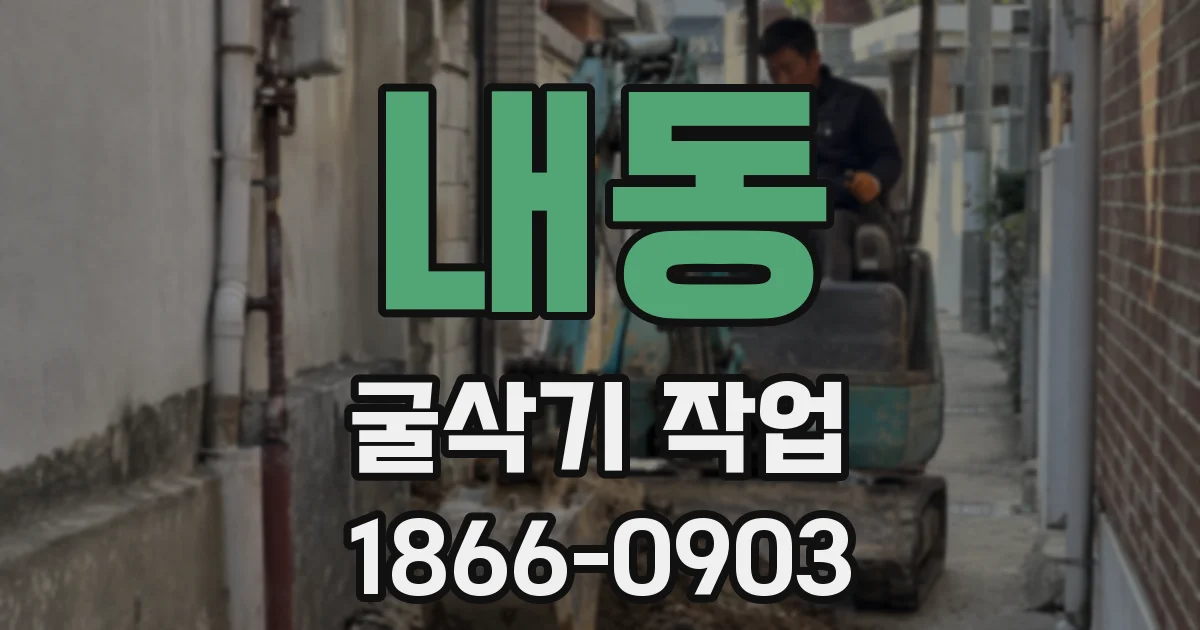 내동 굴삭기 작업