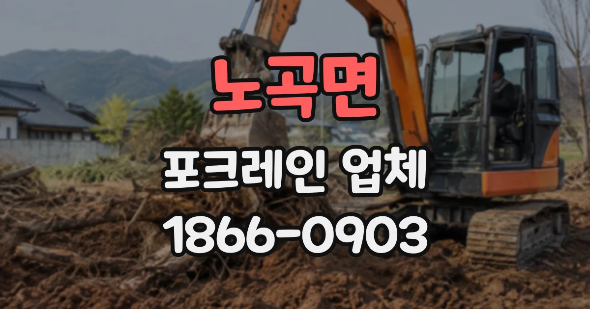 노곡면 포크레인업체
