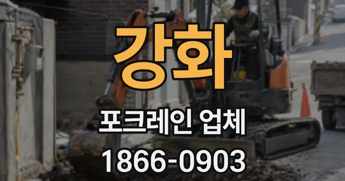 강화 포크레인 업체