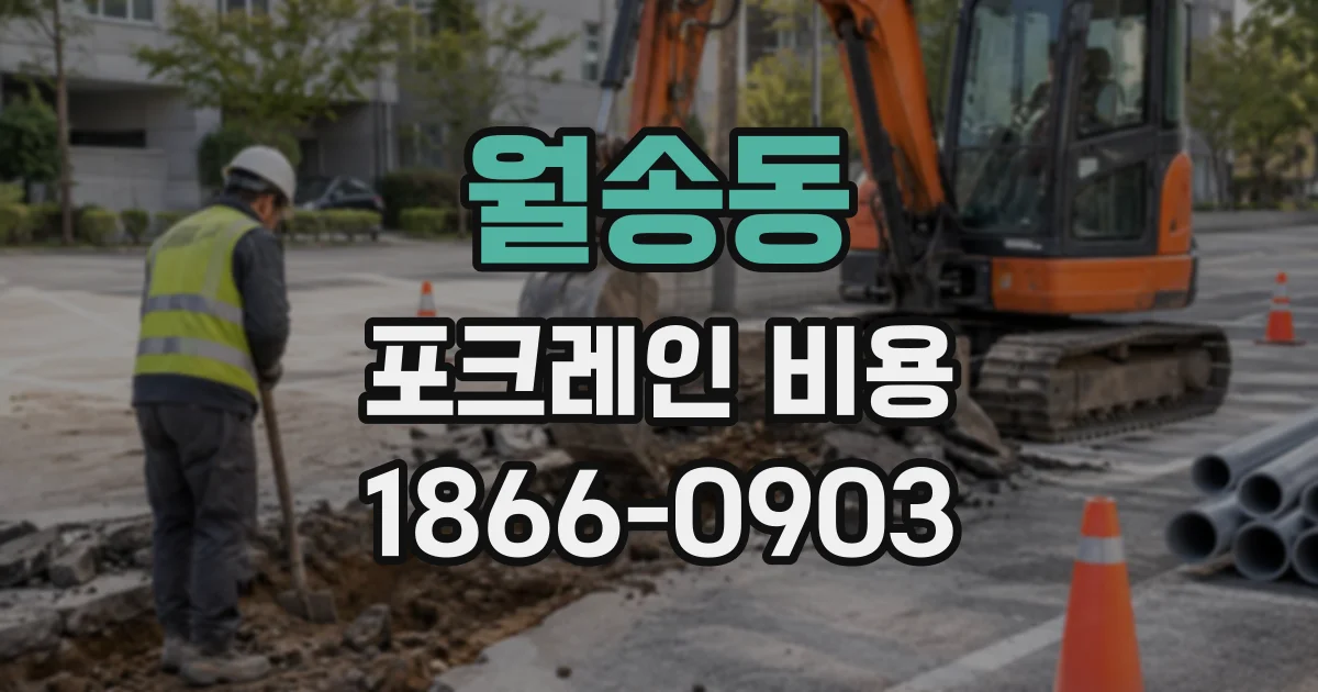 월송동 포크레인비용