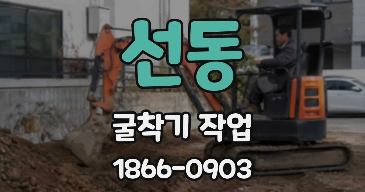 선동 굴착기 작업