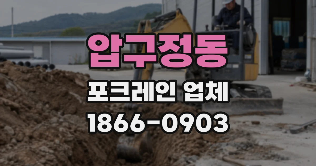 압구정동 포크레인 업체