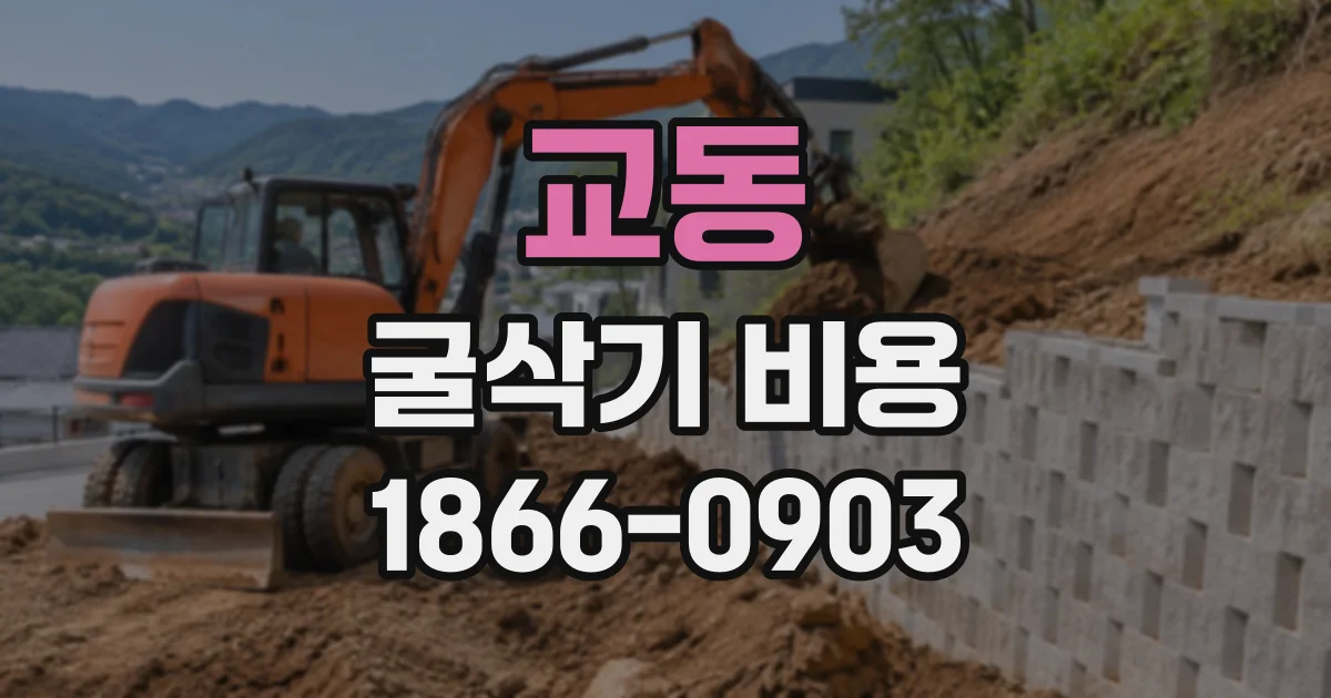 교동 굴삭기비용