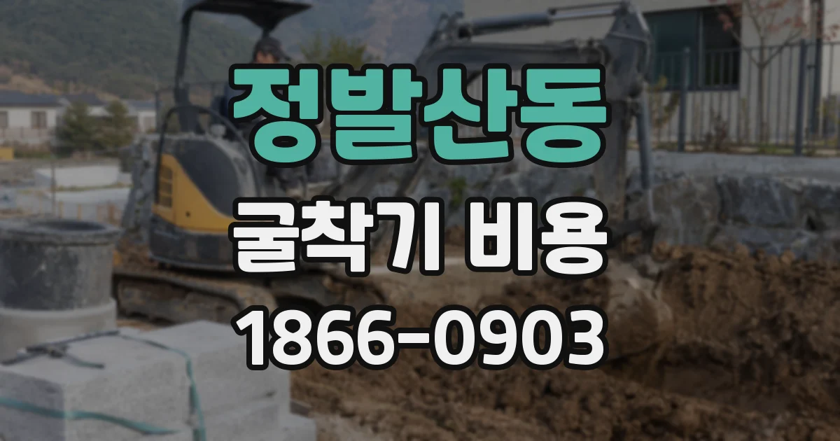 정발산동 굴착기 비용