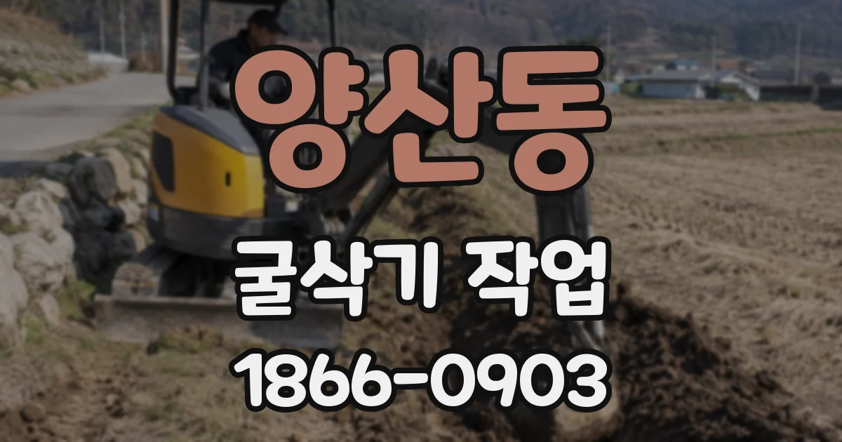 양산동 굴삭기 작업