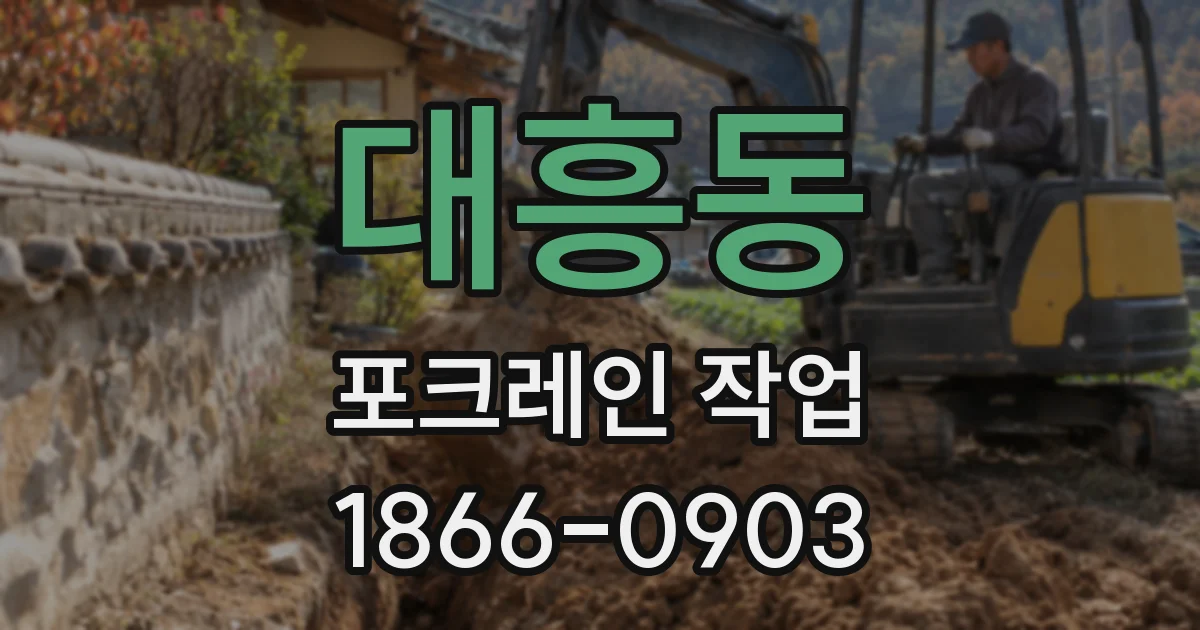 대흥동 포크레인 작업
