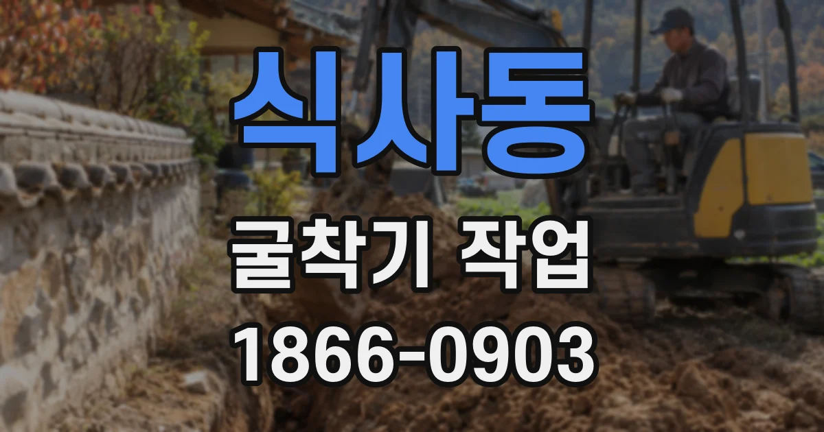 식사동 굴착기 작업