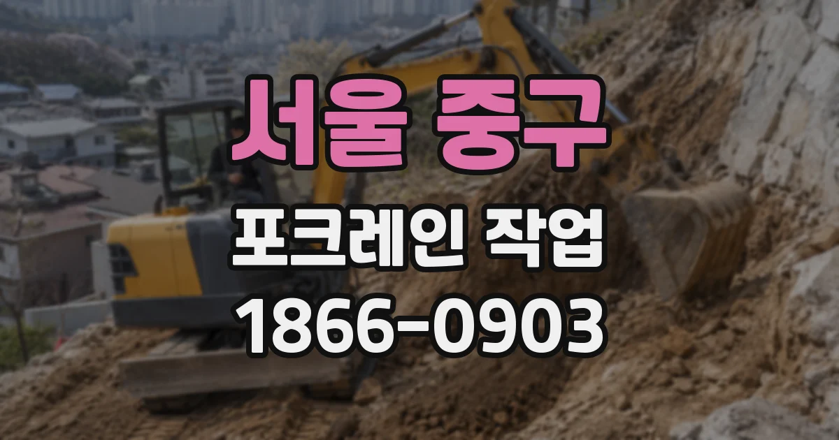 서울 중구 포크레인 작업
