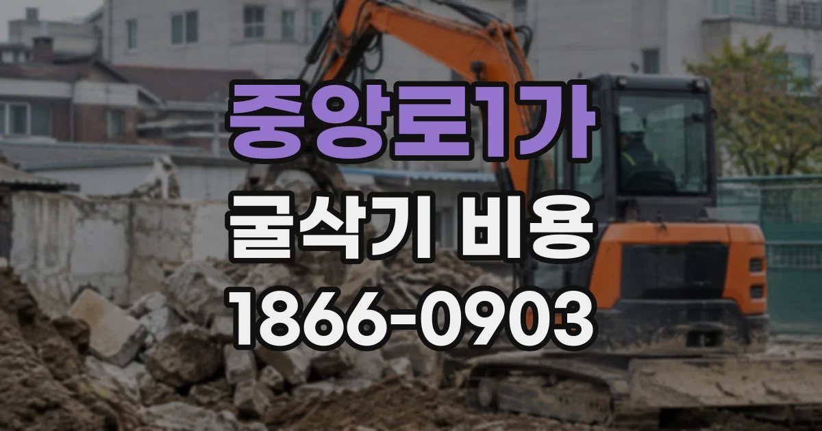 중앙로1가 굴삭기비용