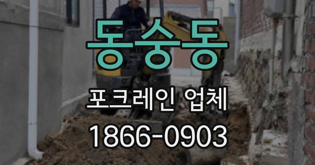 동숭동 포크레인 업체