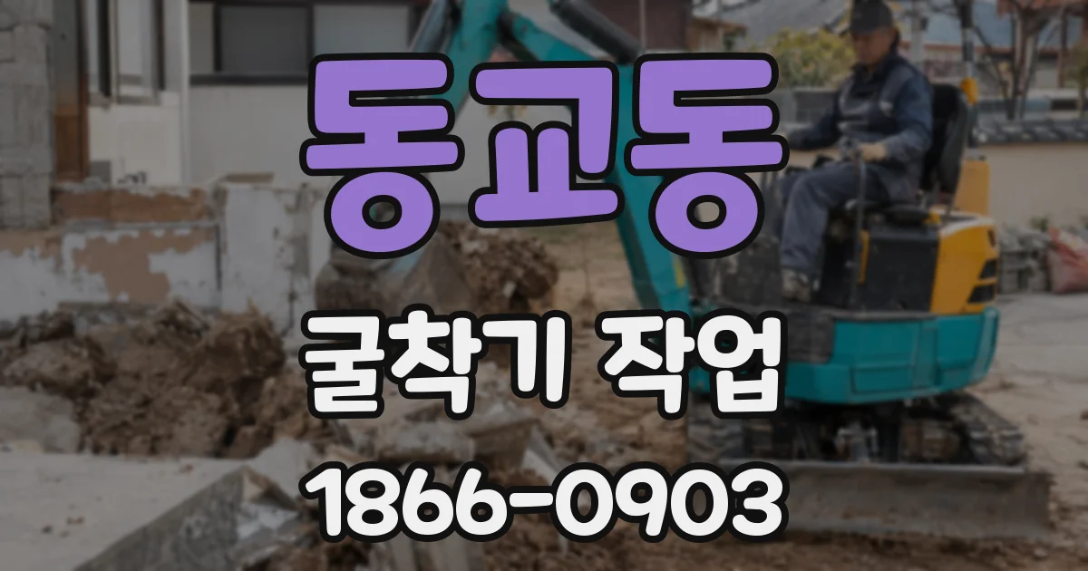 동교동 굴착기 작업