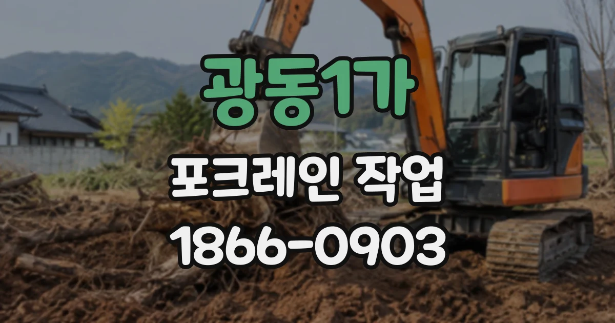 광동1가 포크레인작업