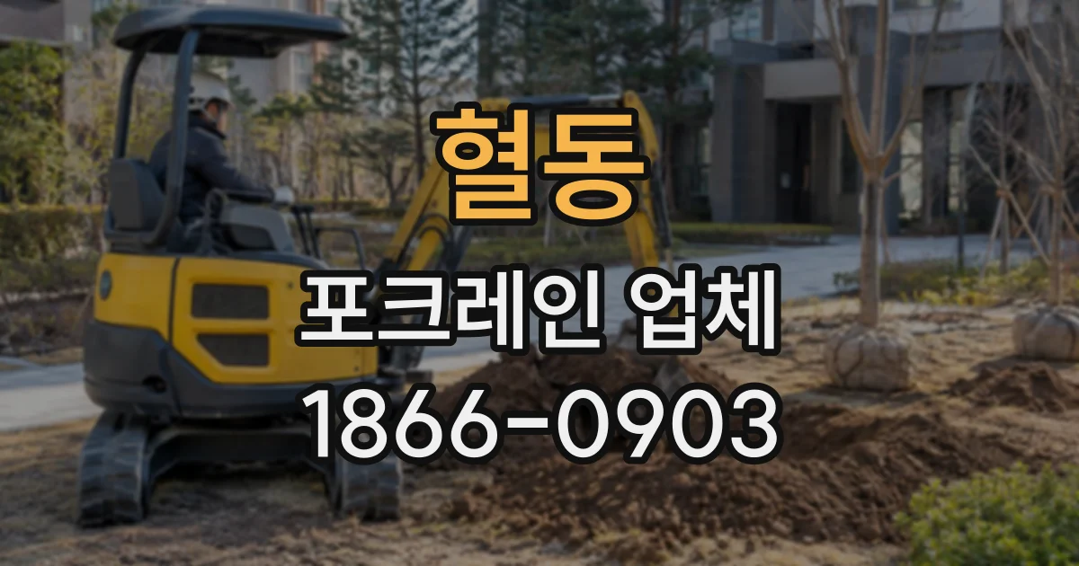 혈동 포크레인업체