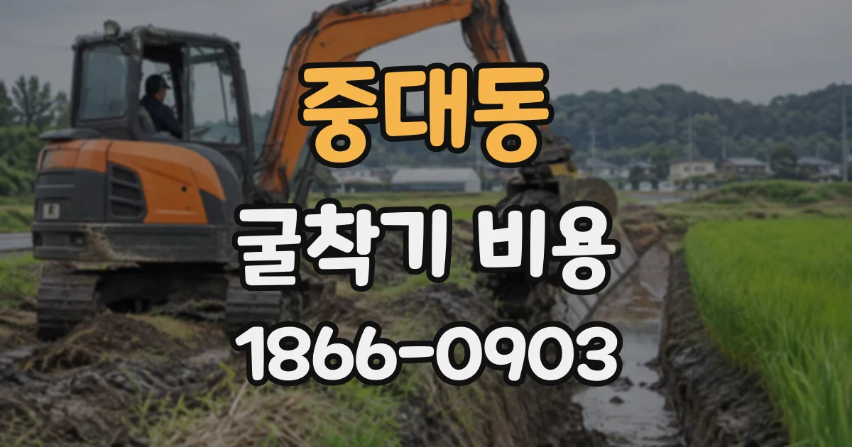 중대동 굴착기비용