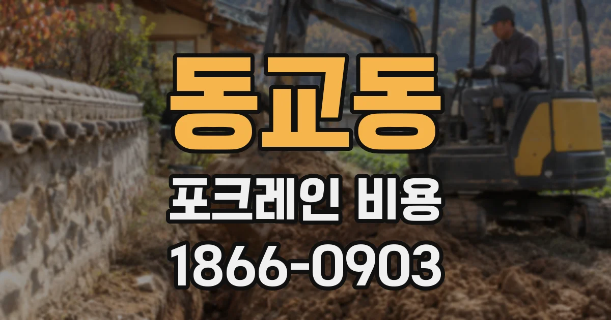 동교동 포크레인 비용