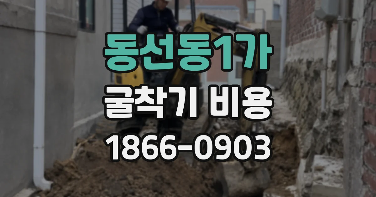동선동1가 굴착기 비용