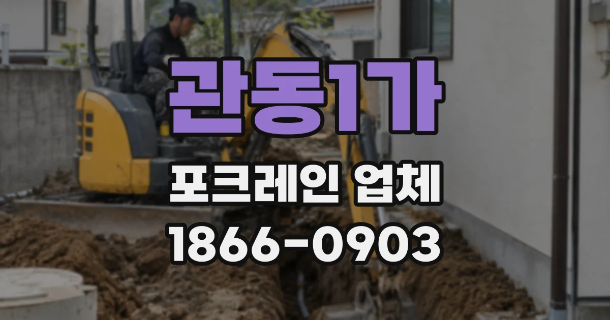 관동1가 포크레인 업체