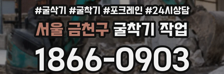 서울 금천구 굴착기 작업