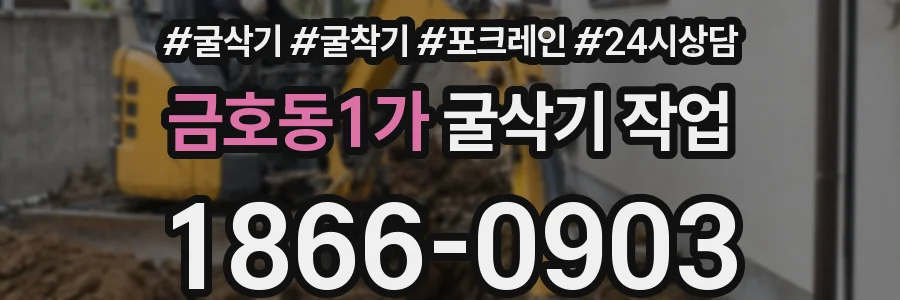 금호동1가 굴삭기 작업