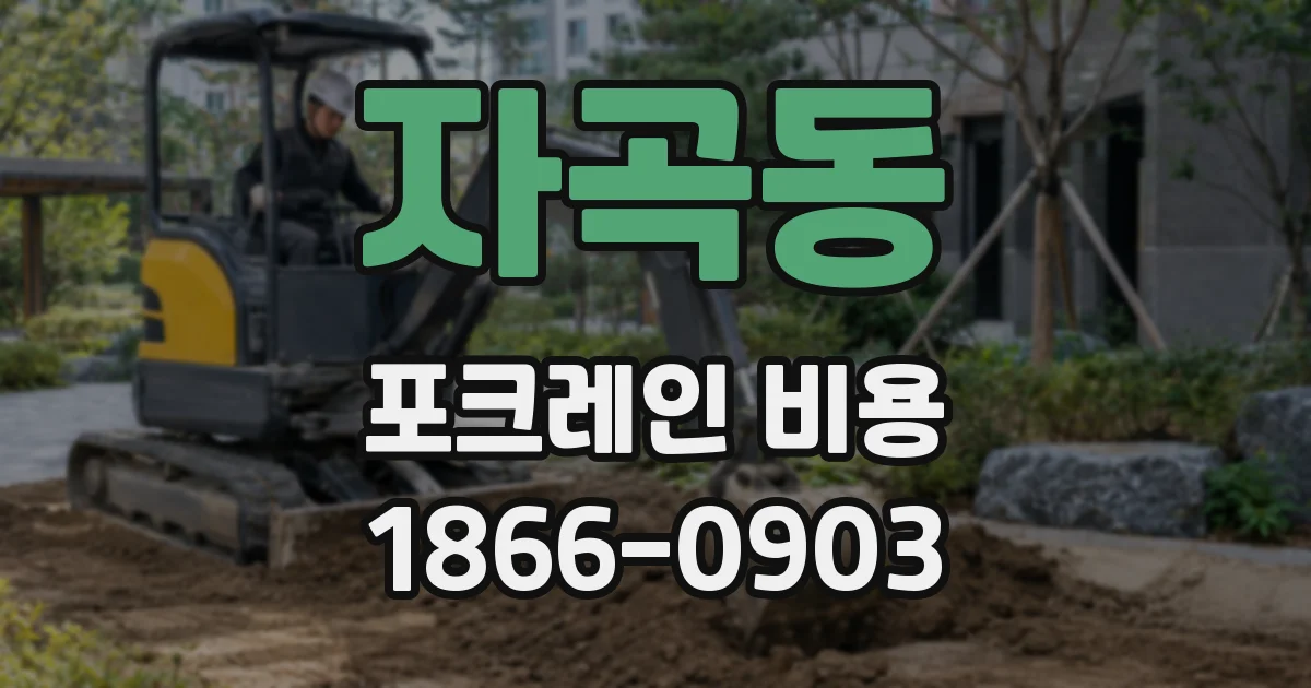자곡동 포크레인 비용