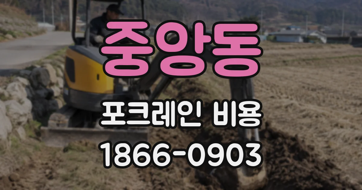 중앙동 포크레인 비용