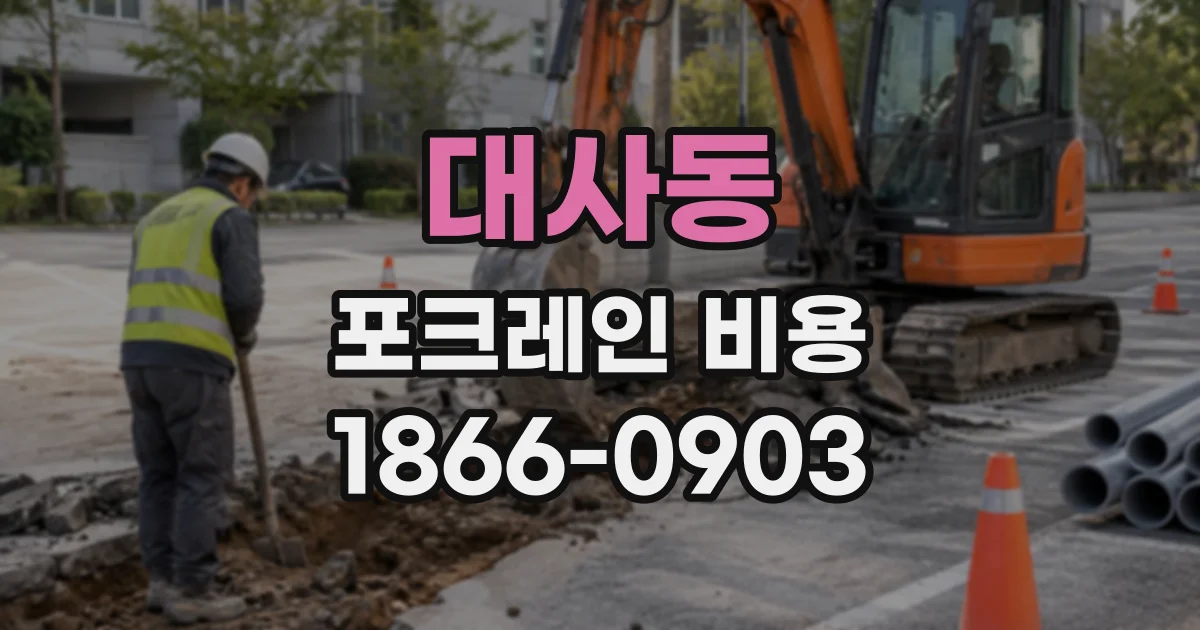 대사동 포크레인비용