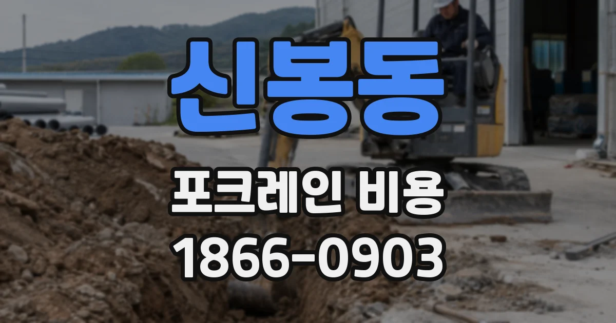 신봉동 포크레인 비용