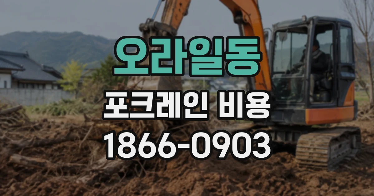 오라일동 포크레인비용