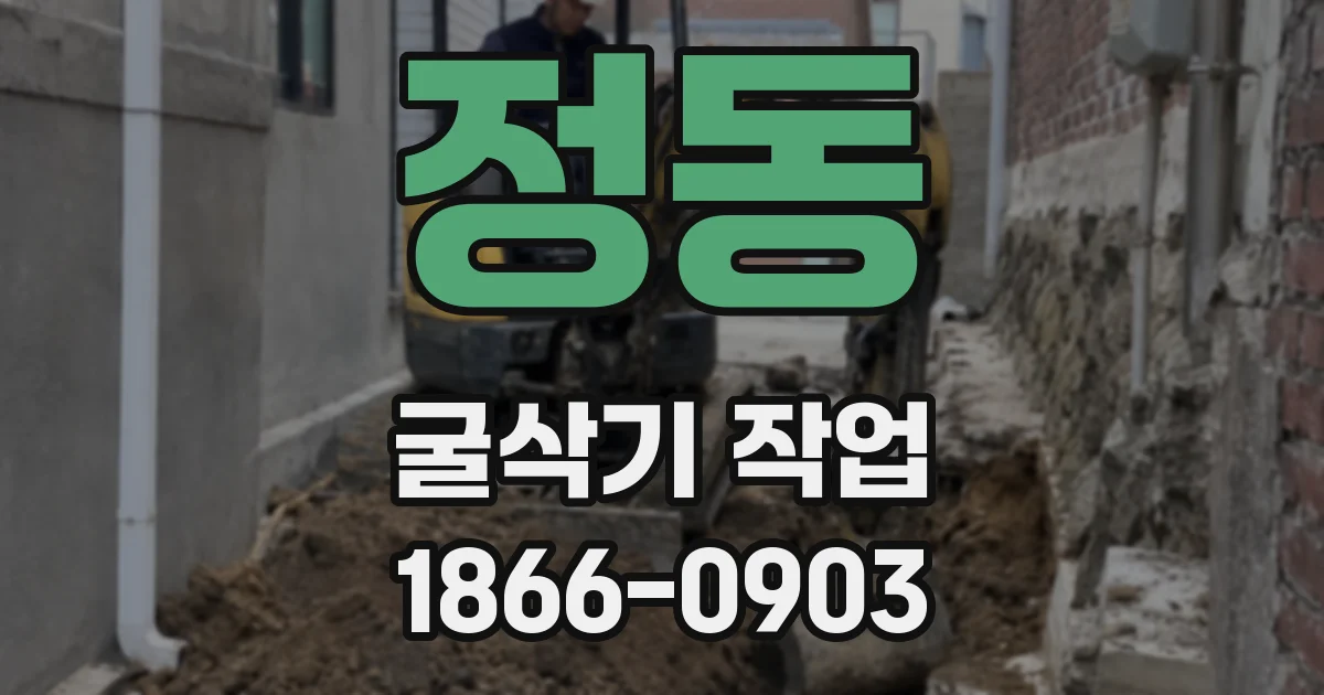 정동 굴삭기 작업
