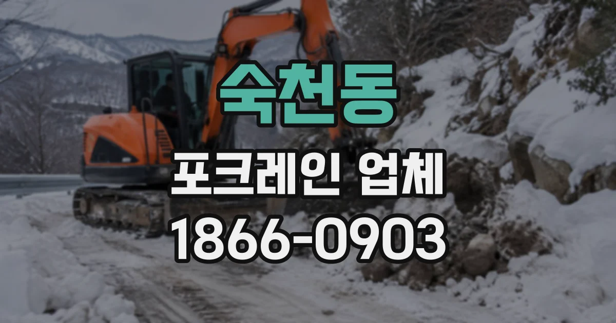 숙천동 포크레인업체