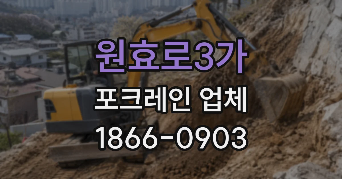 원효로3가 포크레인 업체
