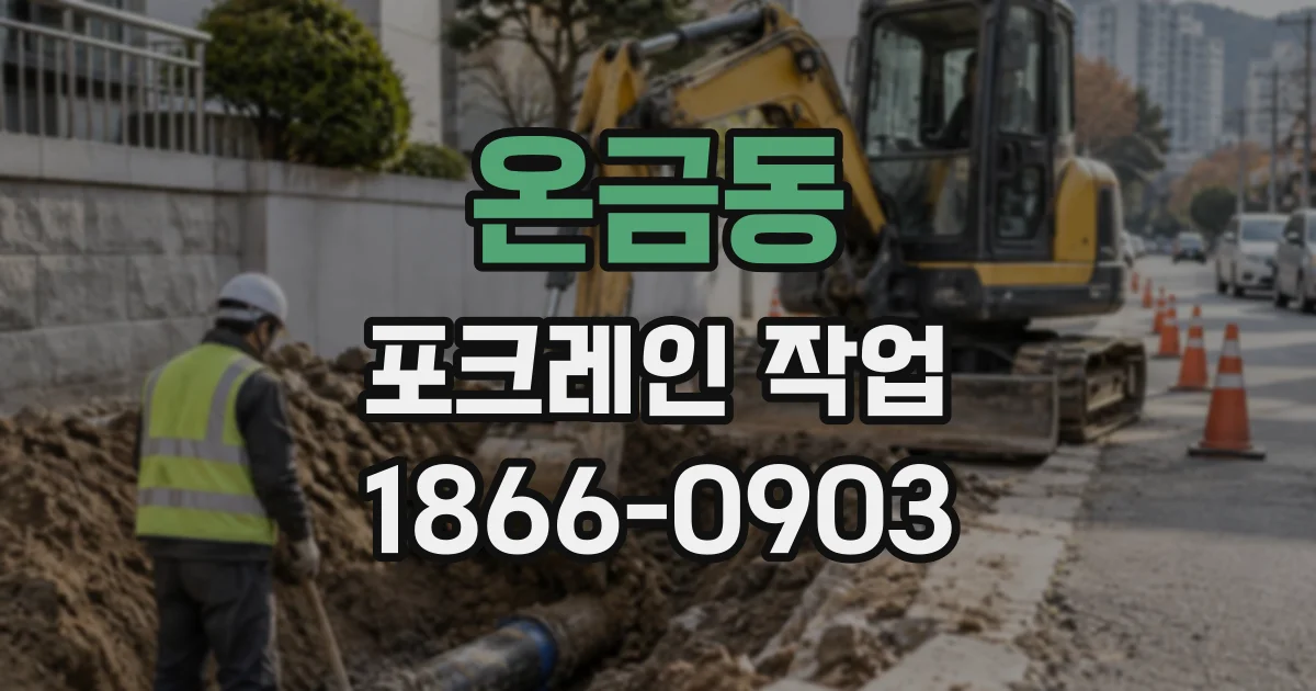 온금동 포크레인작업